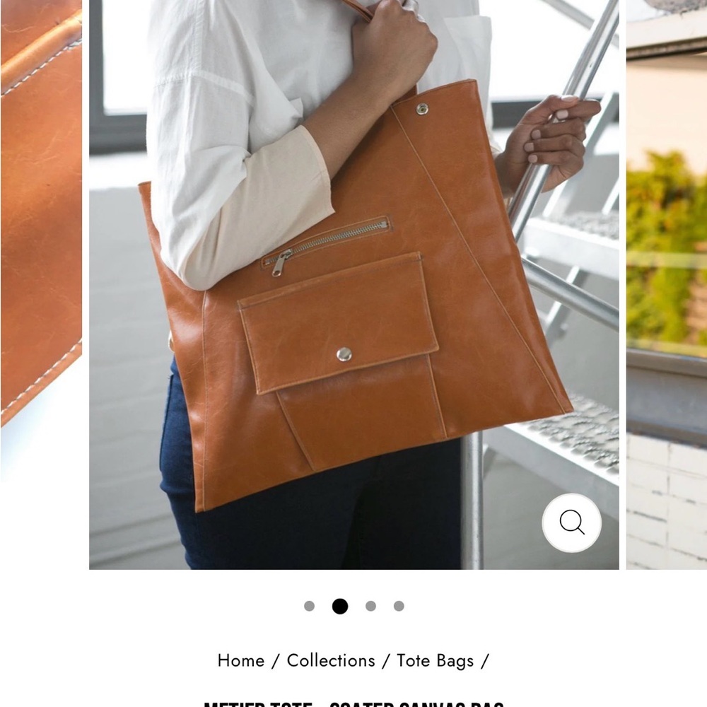 Vegan leather tote bag washable